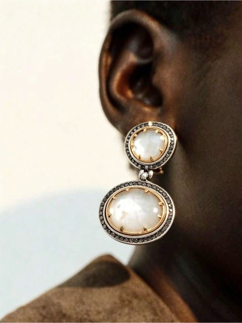 Gold Chunky Double Drop Earrings